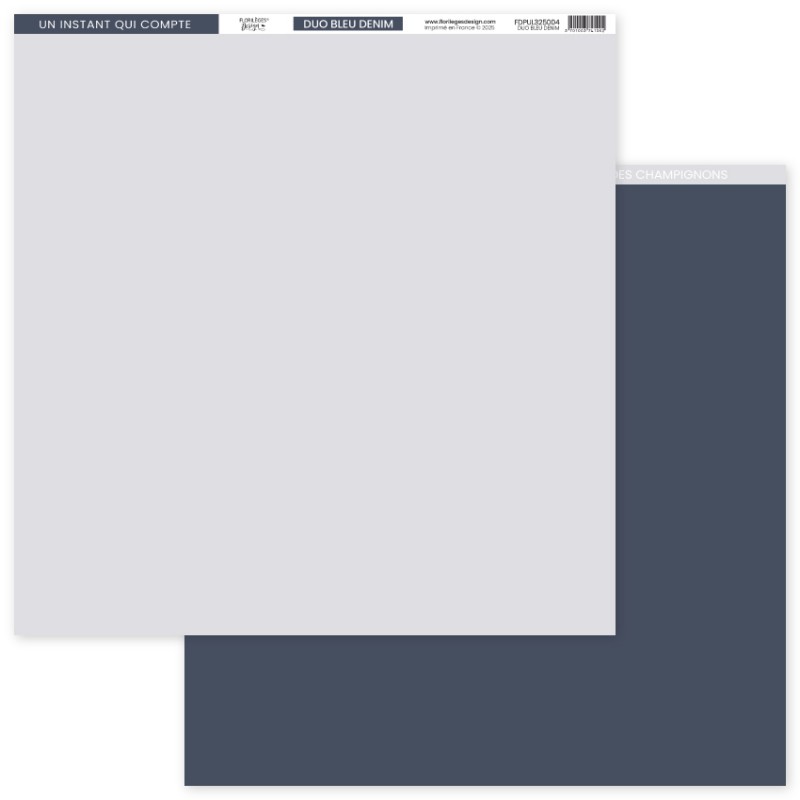 Duo Blue Denim - tinta unita 12"x12" - Florileges Design